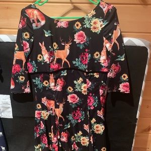 Hellbunny floral deer rabbit Fox dress. Medium.